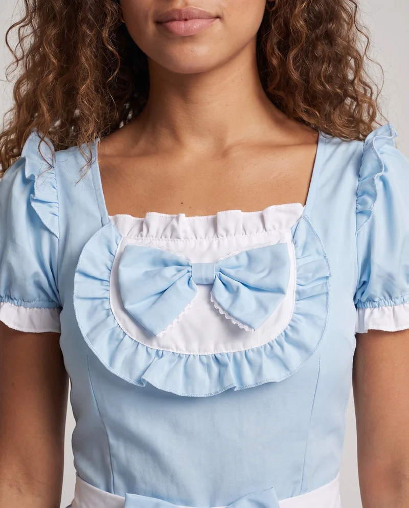 Damen verspieltes Kleid mit Rüschendetails und Schleifen Drune