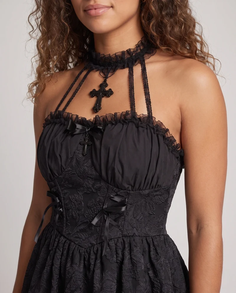 Damen Verspieltes Kleid mit verführerischen Rüschendetails Drune