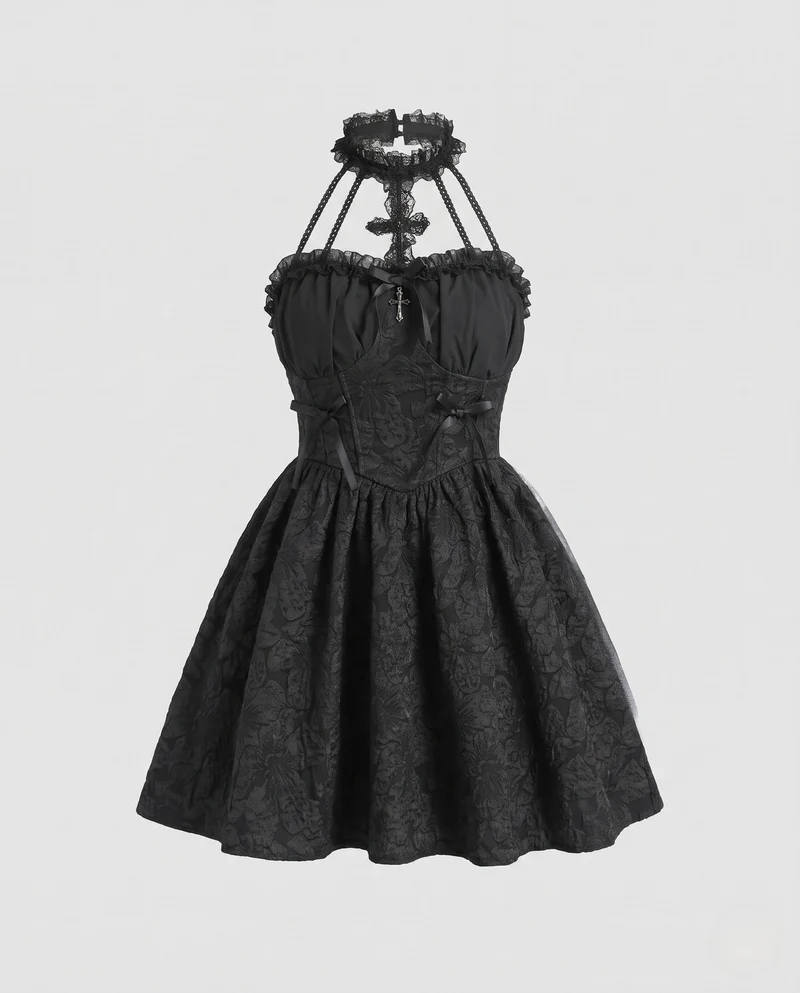 Damen Verspieltes Kleid mit verführerischen Rüschendetails Drune