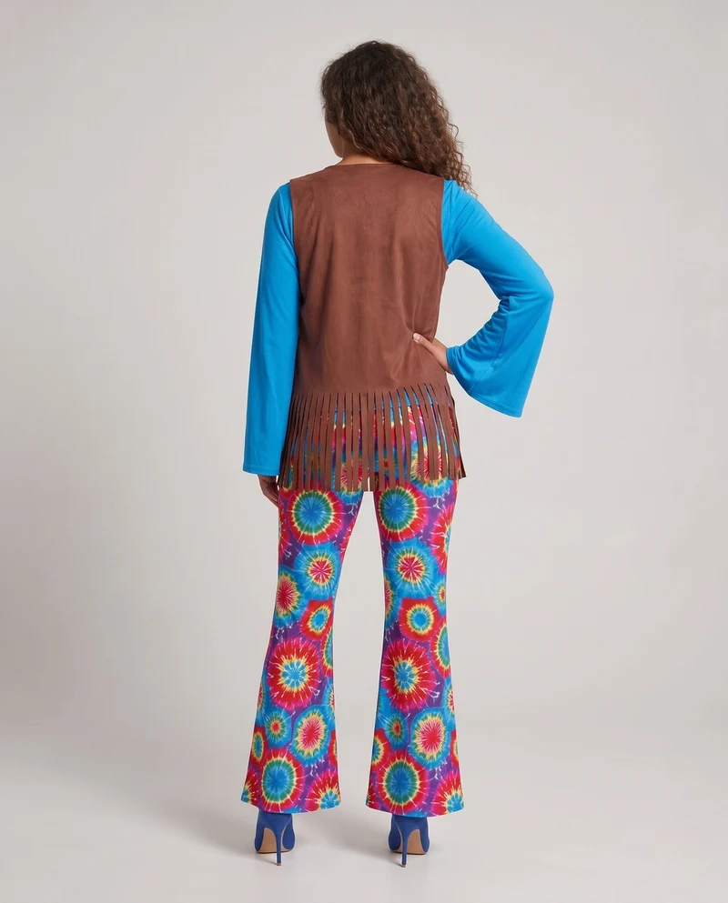 Damen Hippie-Anzug mit weitem Bein und bunten Mustern Drune