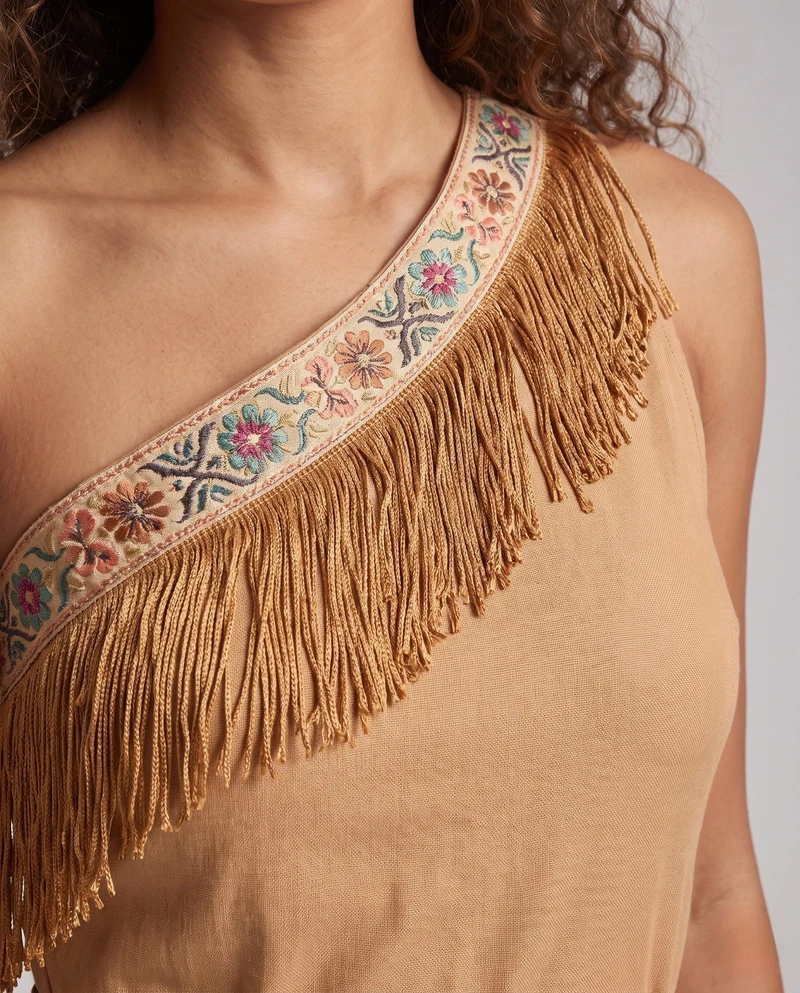 Damen Indianerin Kostüm mit Fransen und verzierten Details Drune