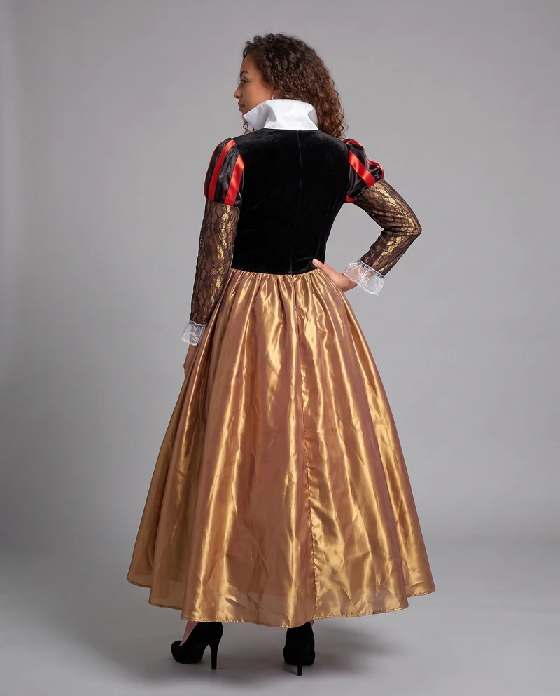 Damen Königinnenkostüm mit elegantem Rock und kunstvollen Verzierungen Drune