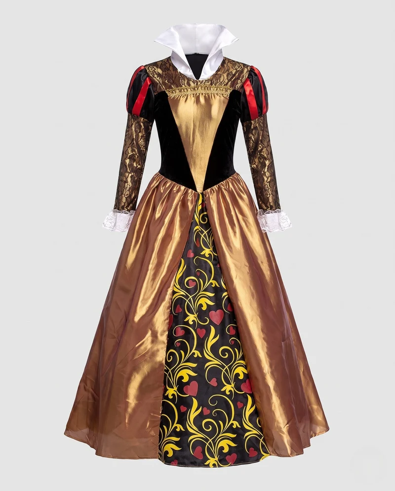 Damen Königinnenkostüm mit elegantem Rock und kunstvollen Verzierungen Drune