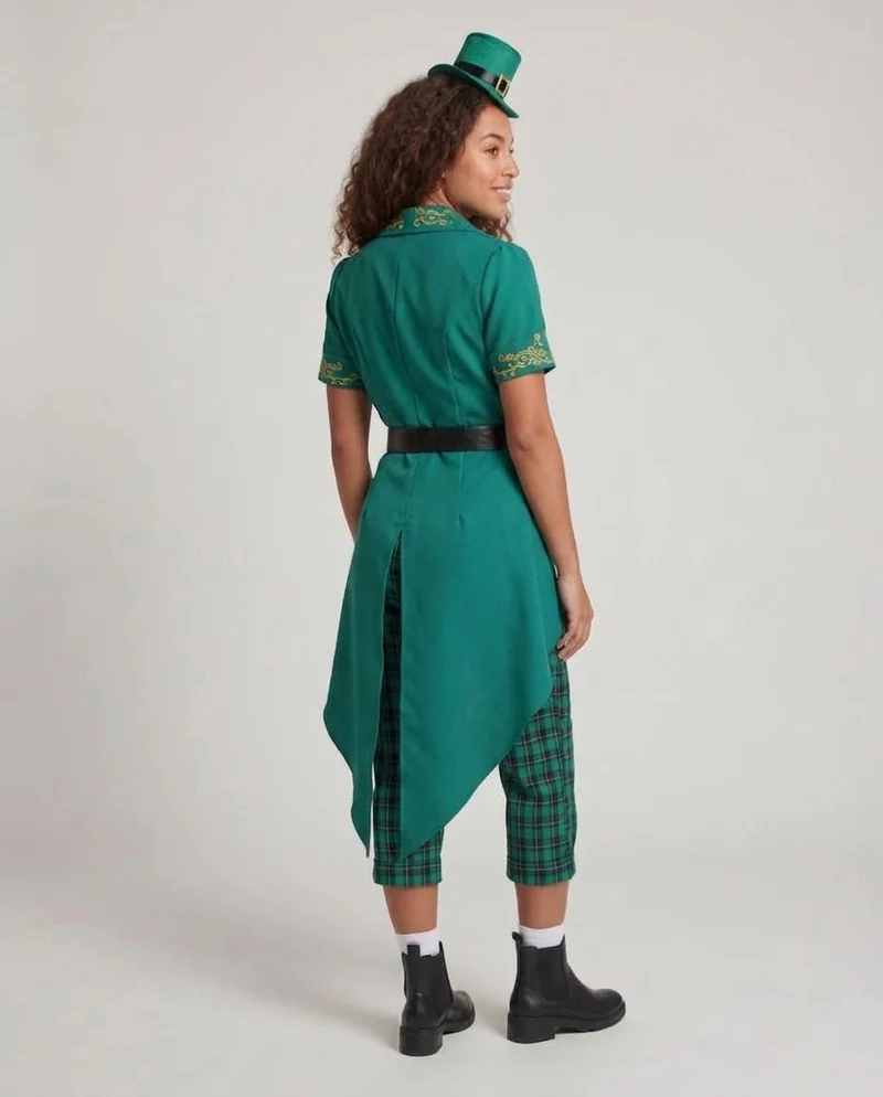 Damen Kostüm als irische Leprechaun mit elegantem Blazerschnitt und Karomuster Drune