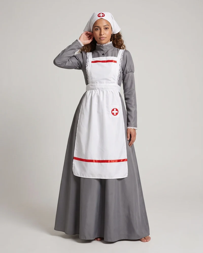 Damen Kostüm als Krankenschwester mit traditionellem Kleidungsstil Drune