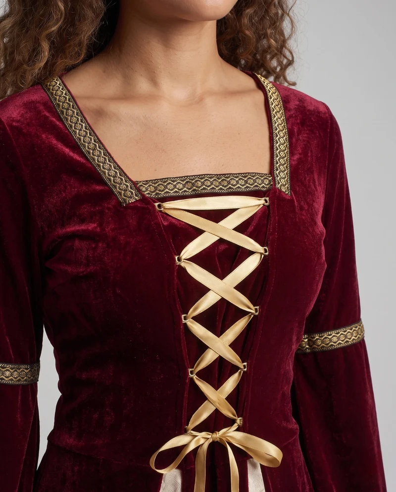 Damen Märchenhafte Robe mit Kapuze und schwingenden Ärmeln Drune