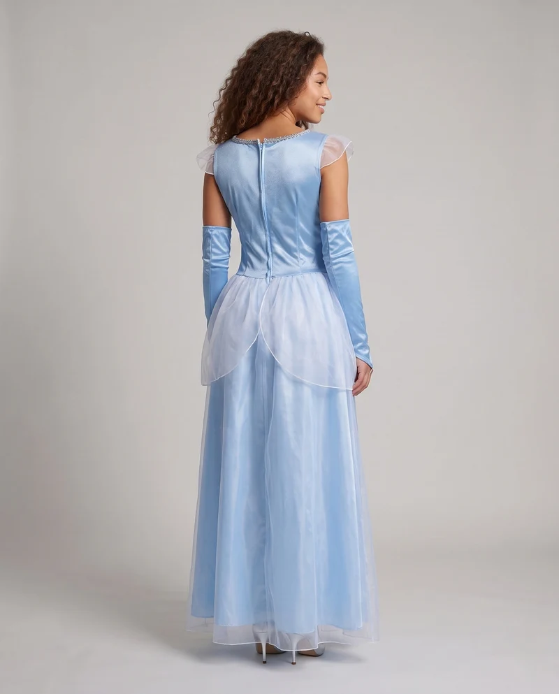 Damen Märchenhaftes Ballkleid mit glitzernden Applikationen und langen Ärmeln Drune