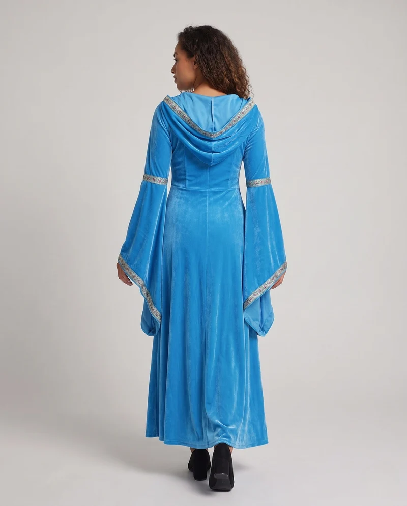 Damen Märchenhaftes Kapuzenkleid mit weit ausgestellten Ärmeln Drune