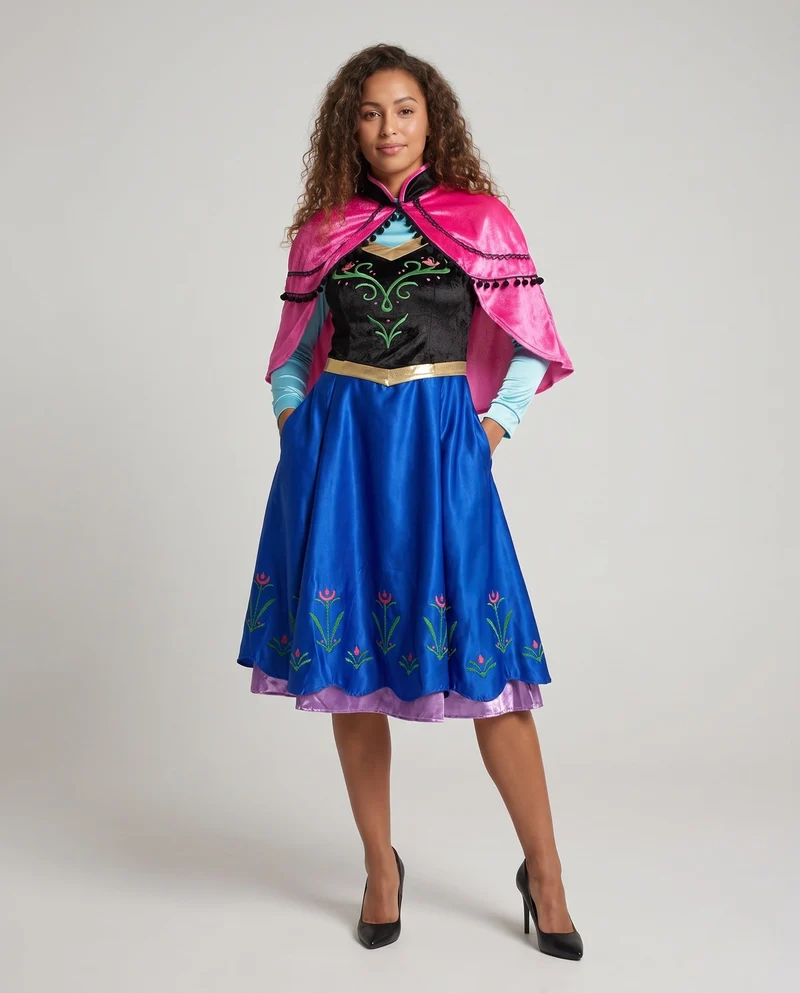 Damen Märchenhaftes Prinzessinnen-Kostüm mit Cape und floralem Design Drune