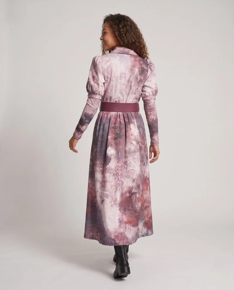 Damen Mystisches langes Kleid mit einzigartigem Print Drune