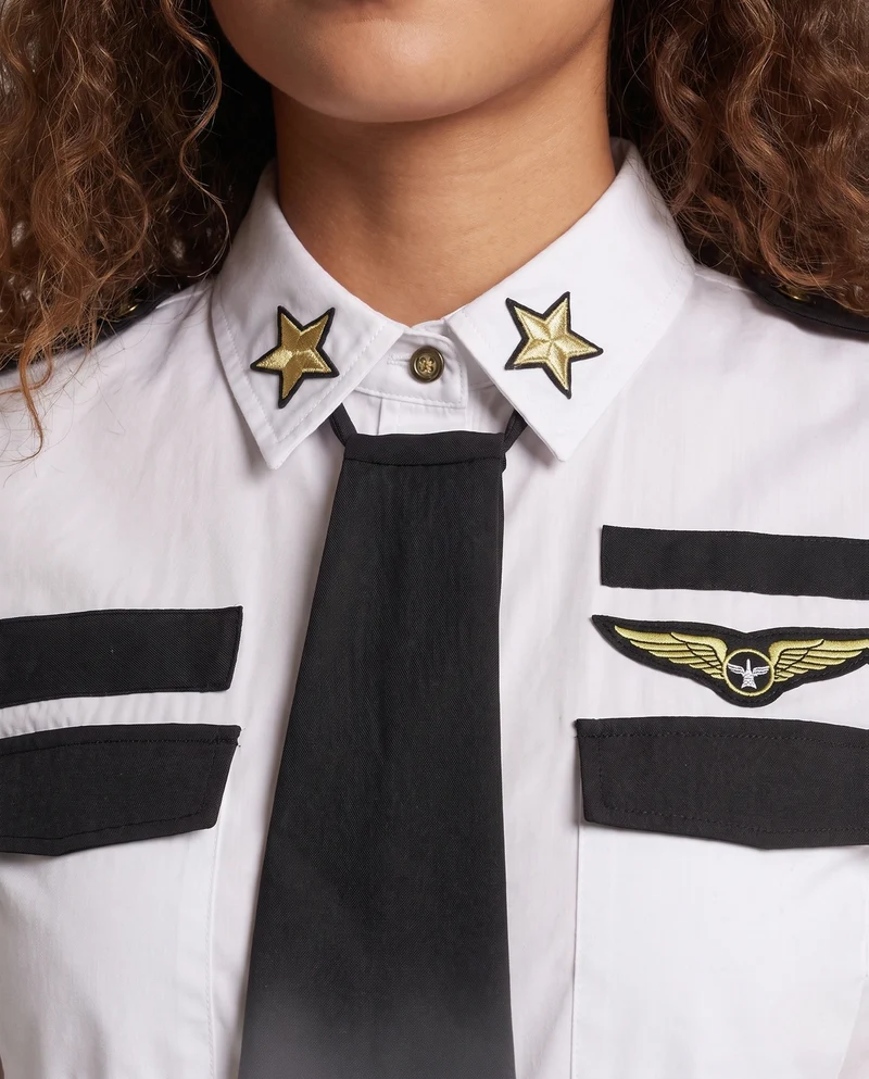 Damen Pilotinnenkostüm mit modischem Schnitt und Accessoires Drune