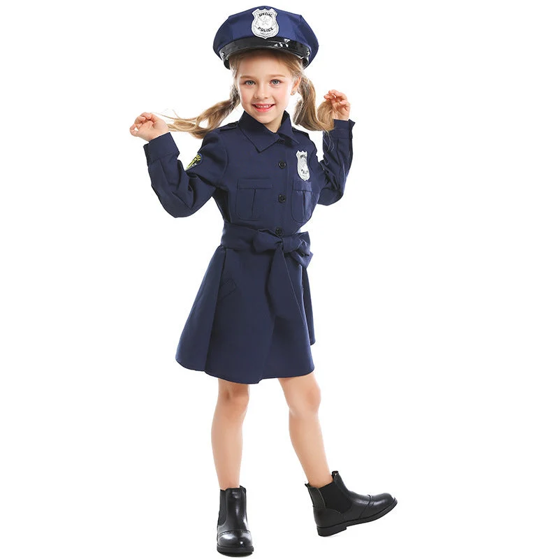 Damen Polizeikostüm mit Rock und Mütze Drune