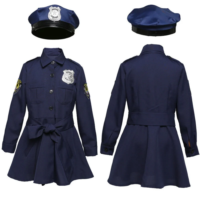 Damen Polizeikostüm mit Rock und Mütze Drune