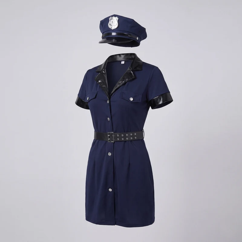 Damen Polizeiuniform Kleid mit modernem Schnitt und Accessoires Drune