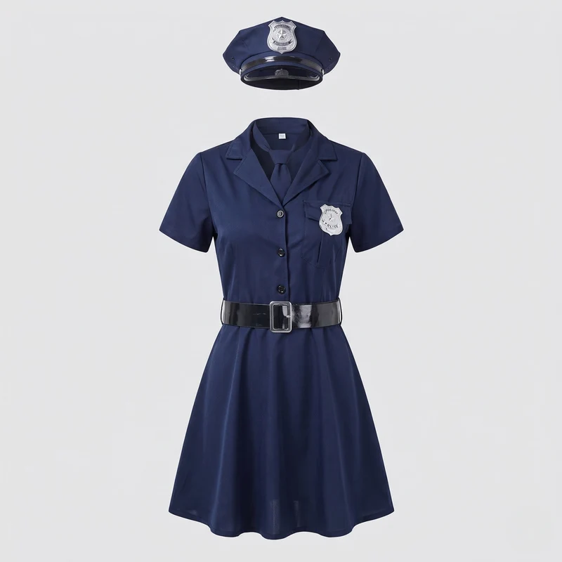 Damen Polizeiuniform Kleid mit modischen Akzenten Drune