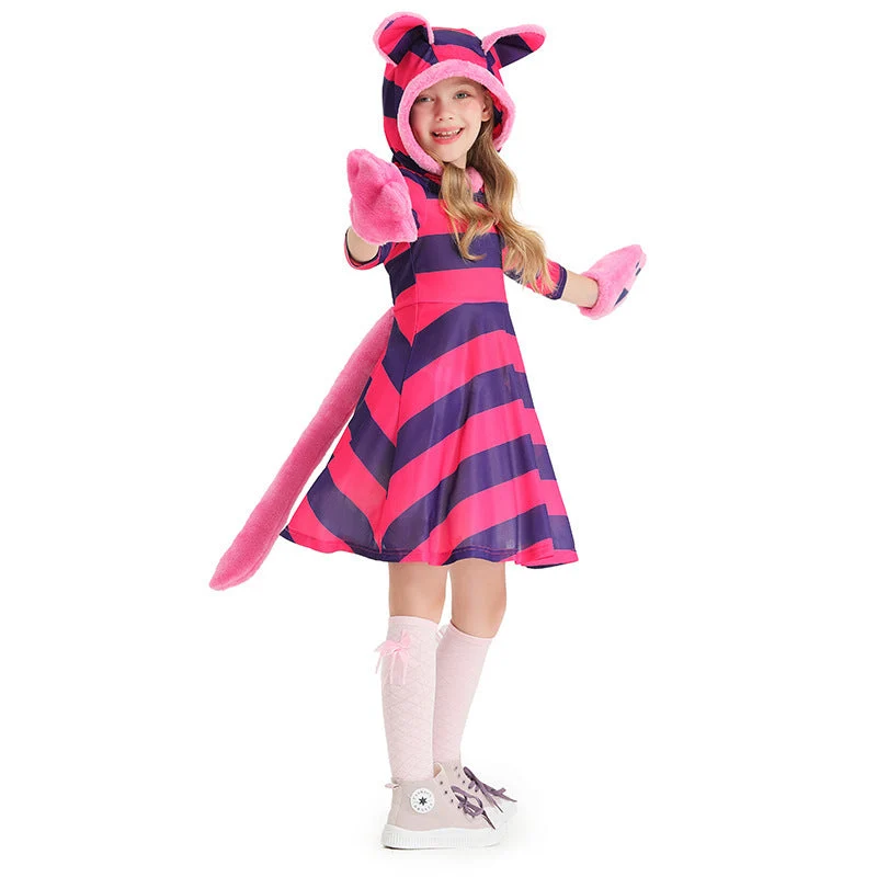 Mädchen Kapuzenkleid mit tierischen Ohren und verspielten Details Drune