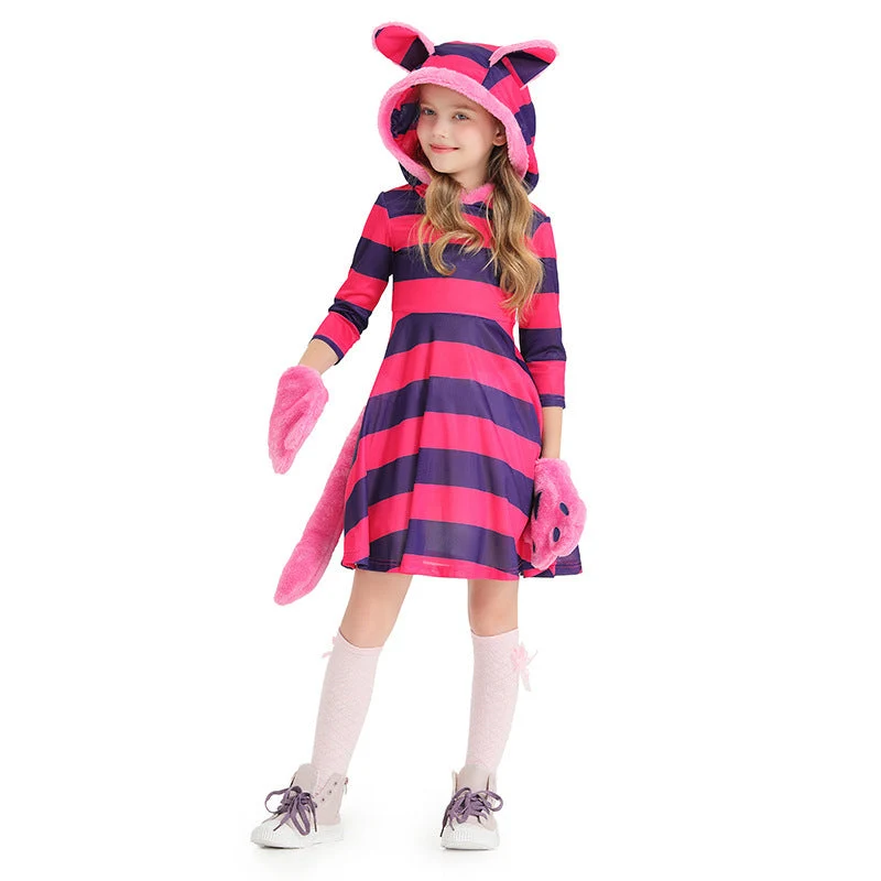 Mädchen Kapuzenkleid mit tierischen Ohren und verspielten Details Drune