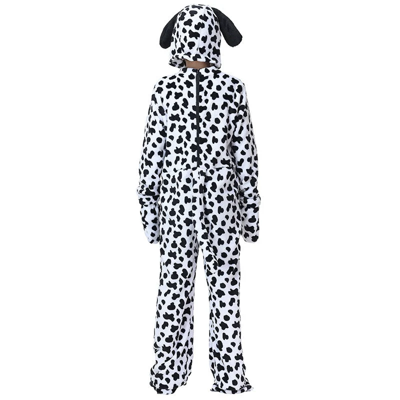 Mädchen Kuschelanzug im Hundedesign mit Ohren und Pfoten Drune