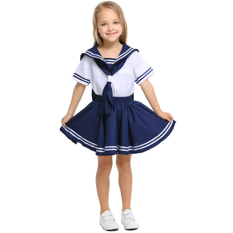 Mädchen Matrosen Outfit mit Rüschen und Schleifen Drune
