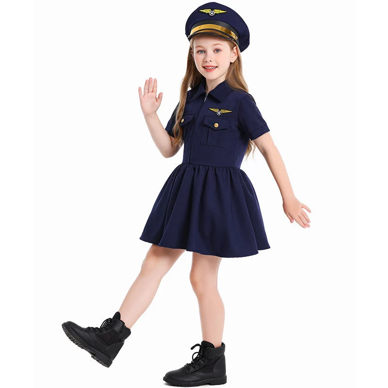 Mädchen Pilotinnenkleid mit schickem Schnitt und detailreichem Zubehör Drune