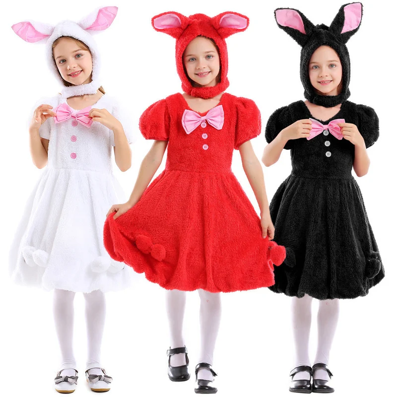 Mädchen Plüsch Häschenkostüm mit Kapuze und verspielten Details Drune