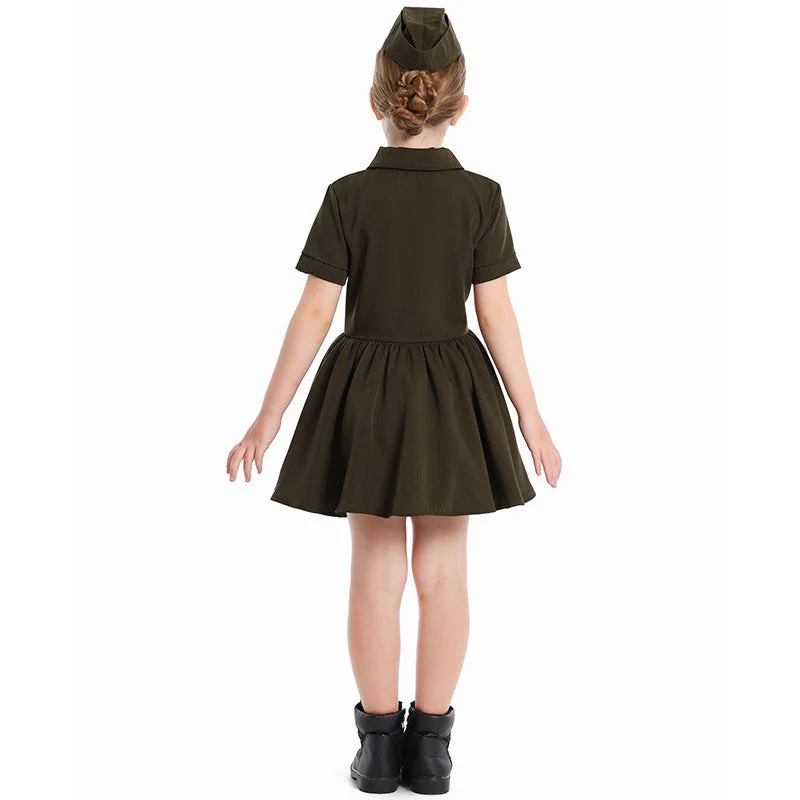 Mädchen Polizei-Kostümkleid mit Rock und Mütze Drune