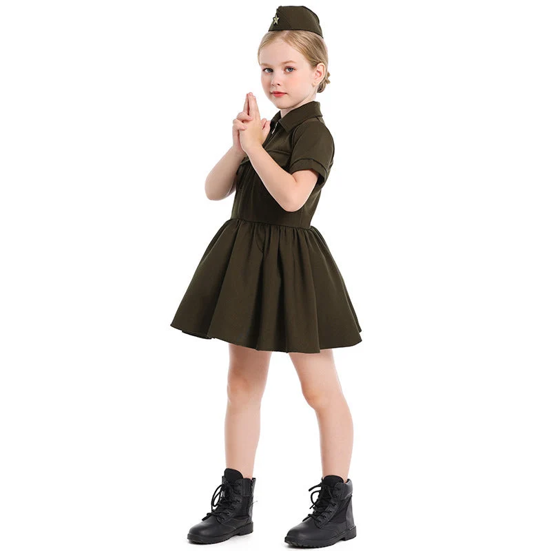 Mädchen Polizei-Kostümkleid mit Rock und Mütze Drune
