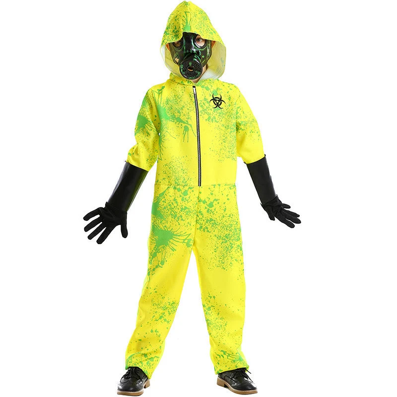 Unisex Sicherheitsanzug mit Kapuze und Gasmaske Drune