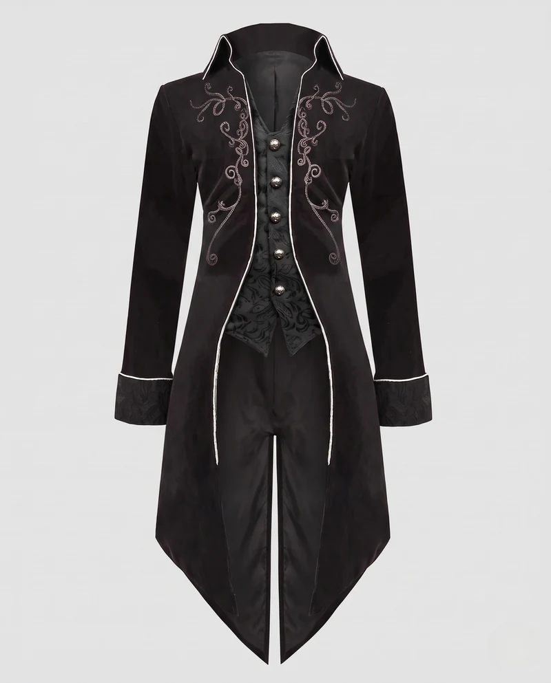 Damen Eleganter Gothic-Mantel mit kunstvollen Verzierungen Drune
