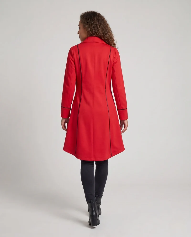 Damen Eleganter Gothic-Mantel mit Rüschendetails und kunstvollen Knöpfen Drune