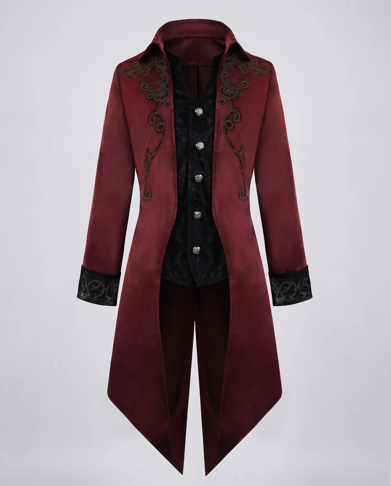 Damen eleganter historischer Mantel mit kunstvollen Verzierungen Drune