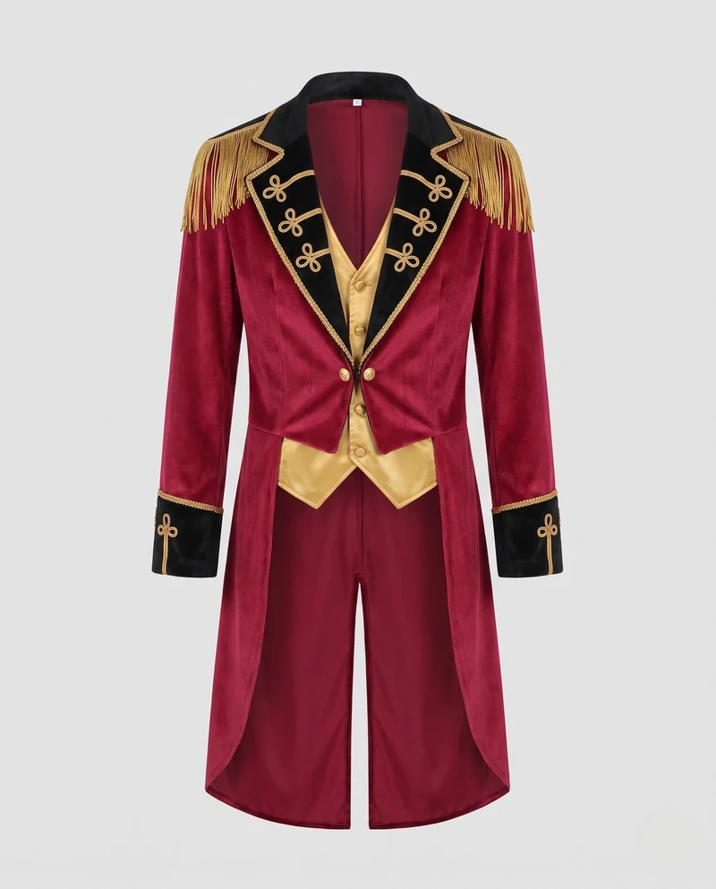 Damen Eleganter, historischer Militärmantel mit Fransen und prächtigen Verzierungen Drune