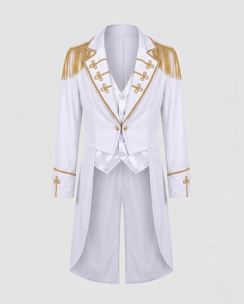 Damen Eleganter, historischer Militärmantel mit Fransen und prächtigen Verzierungen Drune