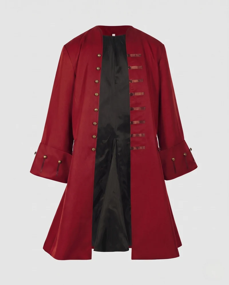 Damen eleganter historischer Umhang mit kunstvollen Knöpfen und weiten Ärmeln Drune