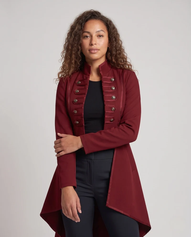 Damen Eleganter Kappenkleid mit asymmetrischem Saum und schicken Details Drune