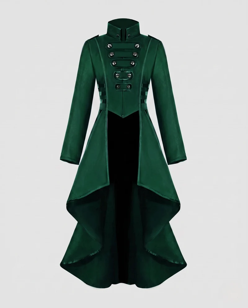 Damen Eleganter Kappenkleid mit asymmetrischem Saum und schicken Details Drune