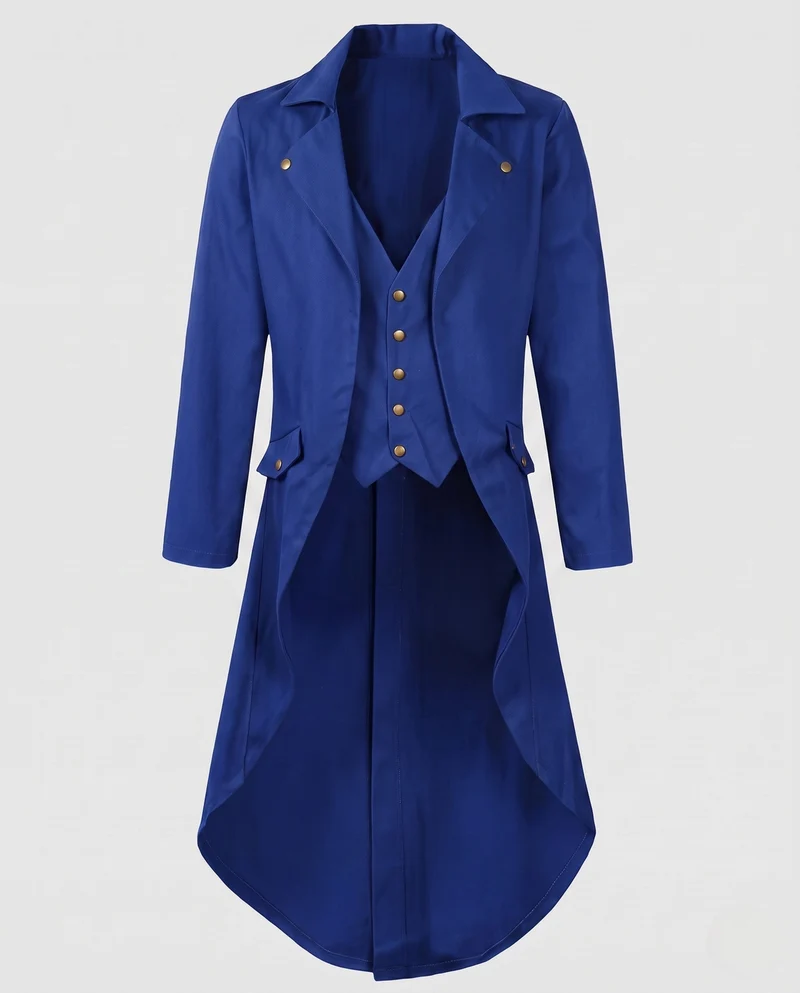 Damen Eleganter Kapuzenmantel mit asymmetrischem Saum und kunstvollen Verzierungen Drune
