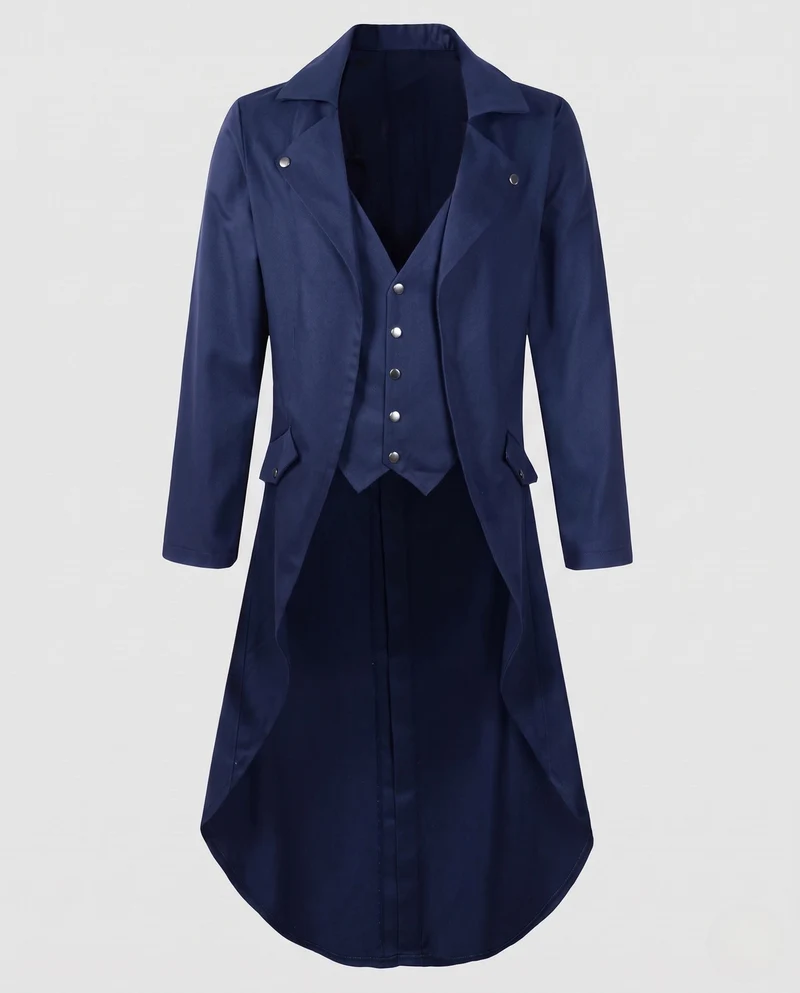 Damen Eleganter Kapuzenmantel mit asymmetrischem Saum und kunstvollen Verzierungen Drune