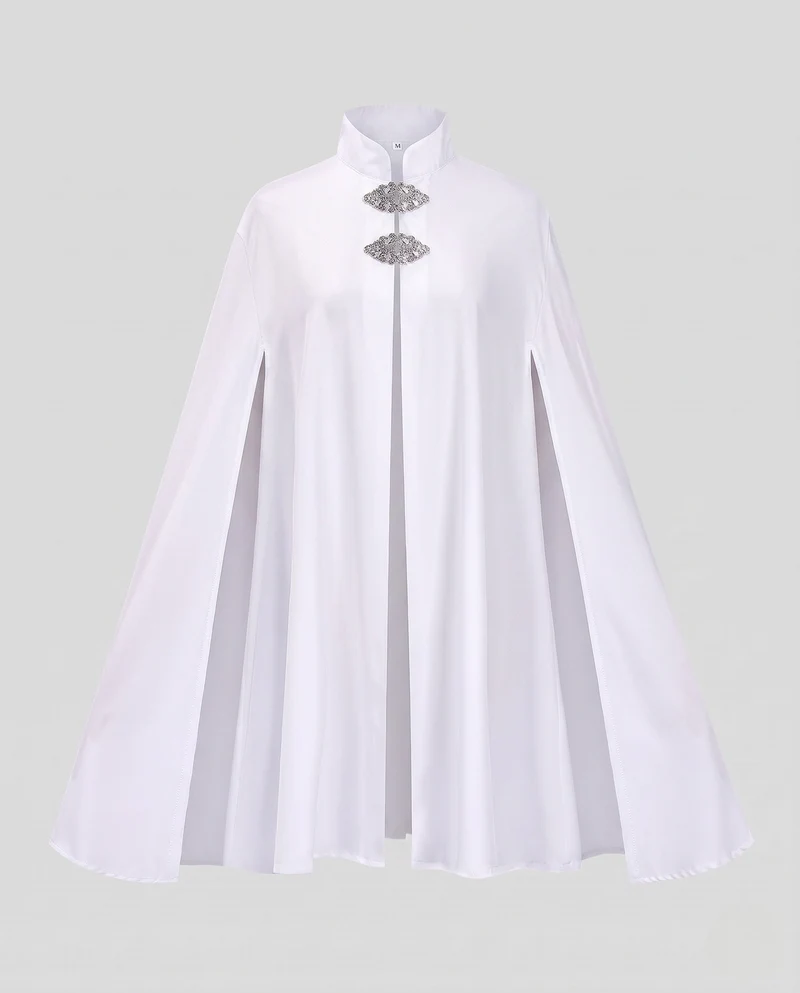 Damen Eleganter Kapuzenumhang mit goldenen Akzenten Drune