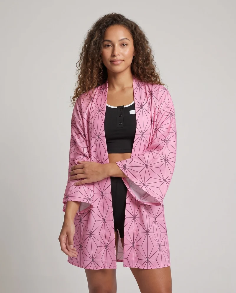 Damen Eleganter Kimono mit modernem geometrischen Muster Drune