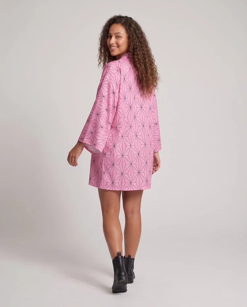 Damen Eleganter Kimono mit modernem geometrischen Muster Drune