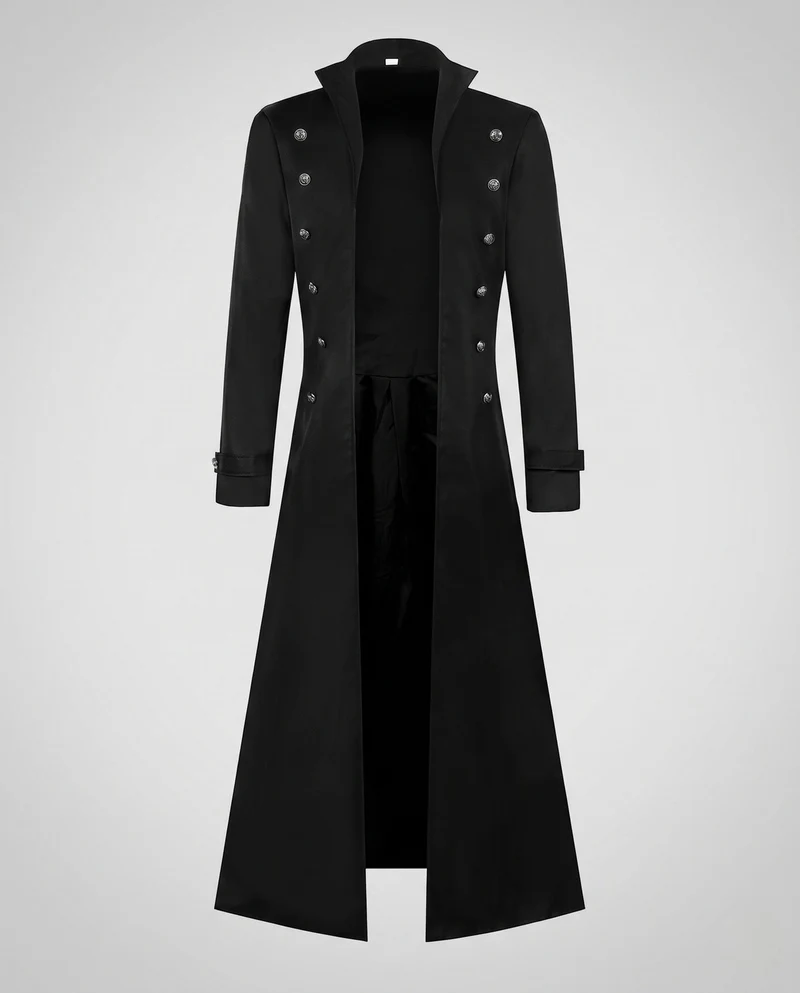 Damen Eleganter langer Steppmantel mit kunstvollen Knöpfen Drune