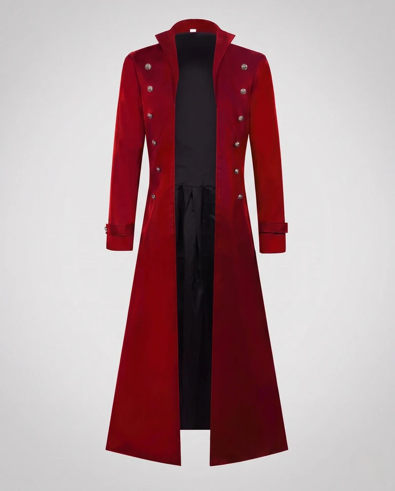 Damen Eleganter langer Steppmantel mit kunstvollen Knöpfen Drune