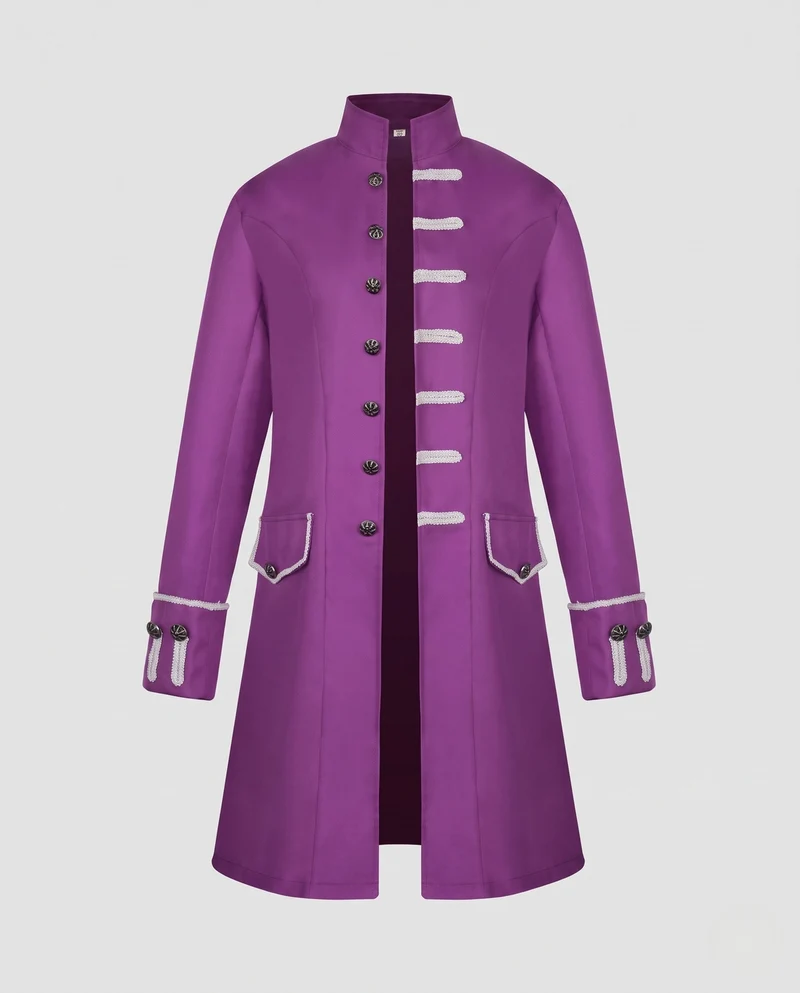 Damen eleganter Langmantel mit kunstvollen Knöpfen und asymmetrischem Saum Drune