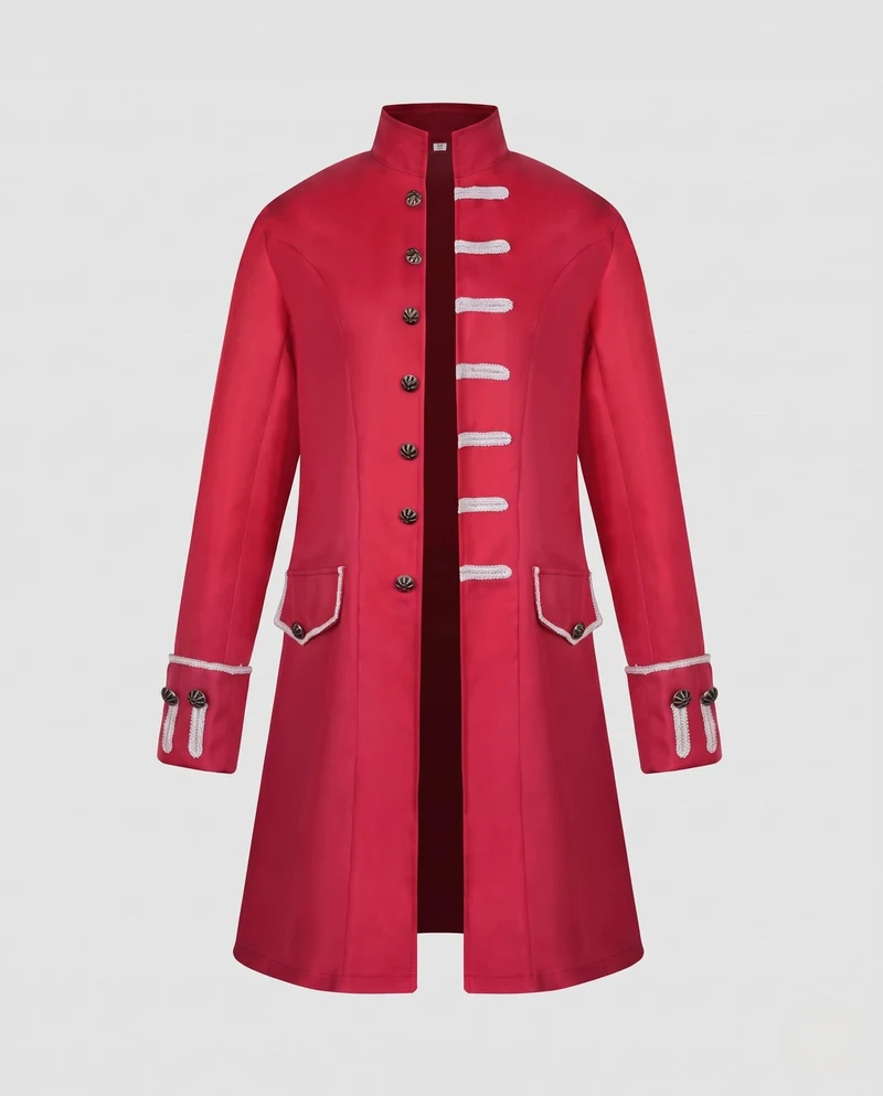 Damen eleganter Langmantel mit kunstvollen Knöpfen und asymmetrischem Saum Drune