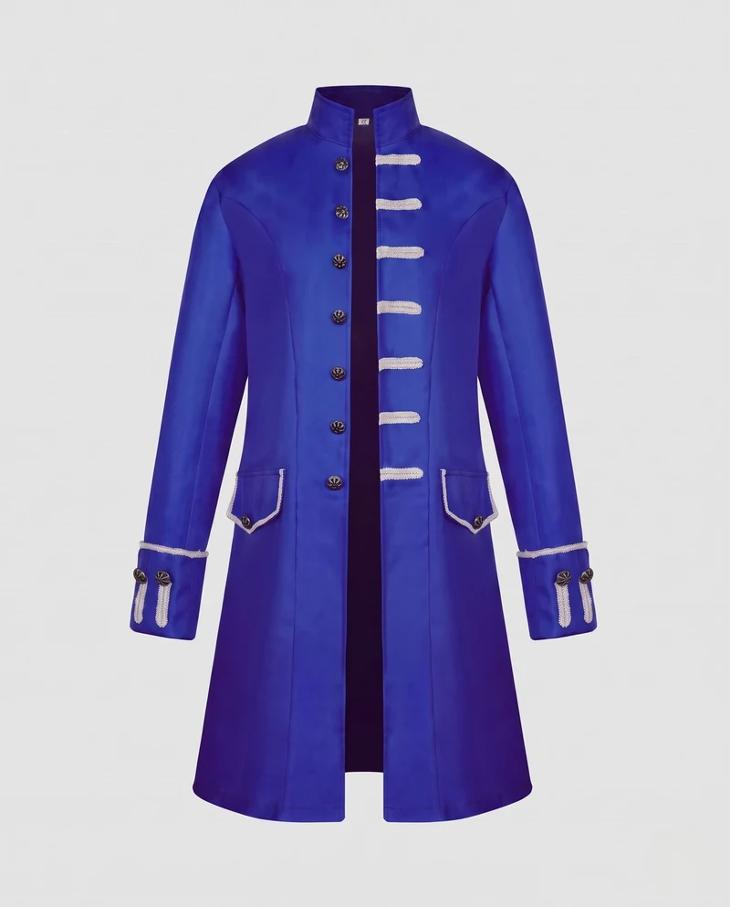Damen eleganter Langmantel mit kunstvollen Knöpfen und asymmetrischem Saum Drune