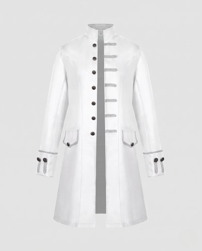 Damen eleganter Langmantel mit kunstvollen Knöpfen und asymmetrischem Saum Drune