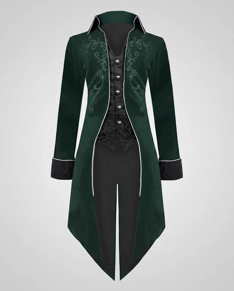 Damen Eleganter Langmantel mit kunstvollen Verzierungen Drune