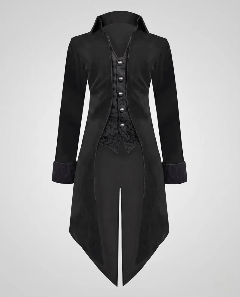 Damen Eleganter Langmantel mit kunstvollen Verzierungen Drune