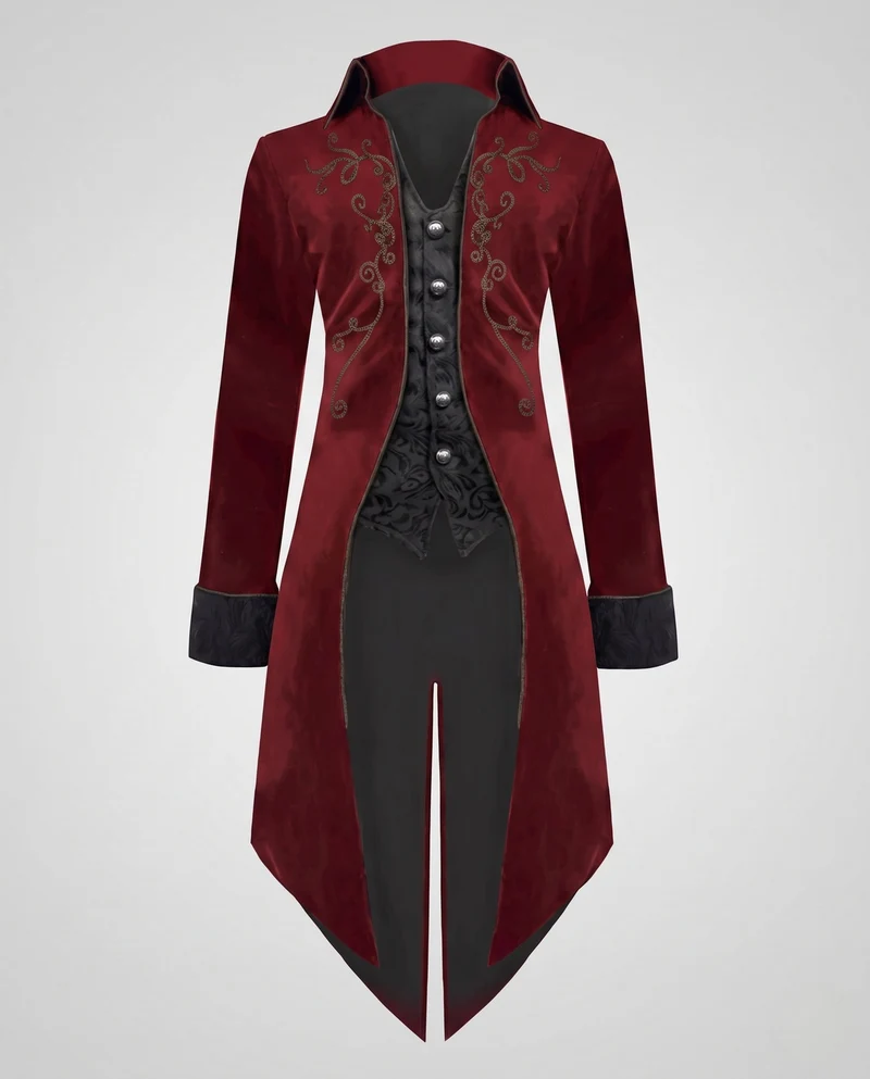 Damen Eleganter Langmantel mit kunstvollen Verzierungen Drune